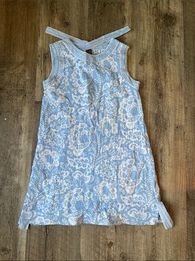 Gretchen Scott Designs Light Blue and White Floral Crossback Sundress Size 8/10